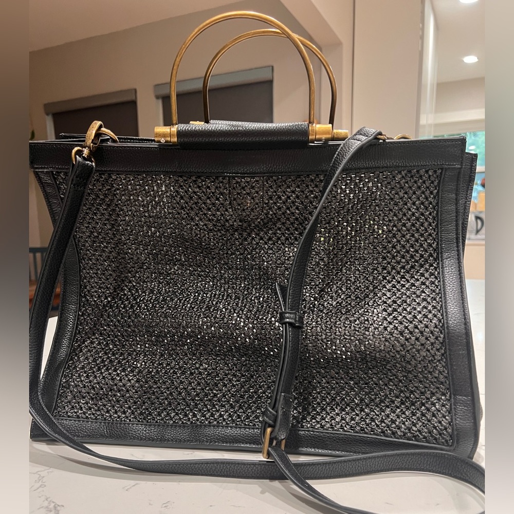 Anthropology woven laptop bag